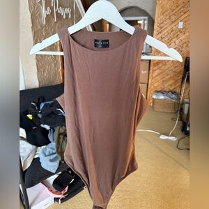 White Fox Boutique Chocolate Brown Bodysuit